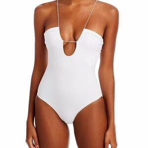 Jade Swim Women’s White Micro Naomi Swimsuit Size S